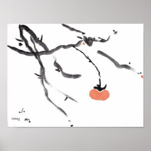 Impressão da arte do caqui e dos ramos