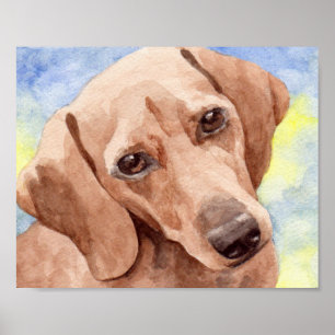 Impressão da arte do Dachshund da aguarela