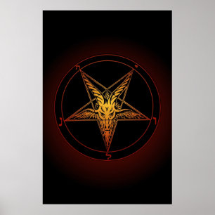 Impressão da arte do estilo antigo de Baphomet