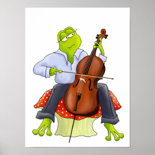 Impressão da arte do sapo do violoncelo