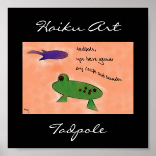 Impressão da arte dos haicais do Tadpole