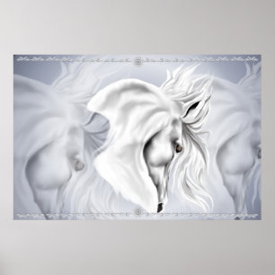 Impressão da cabeça de cavalo branco