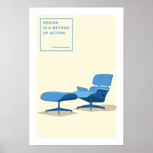 Impressão da cadeira de sala de estar de Eames