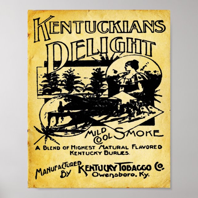 Impressão da Companhia Cigarro de Kentucky Vintage (Frente)