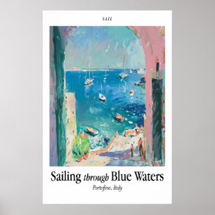 Impressão da Costa de Portofino Itália Porto Medit