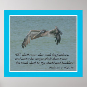 Impressão da escritura do 91:4 dos salmos