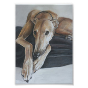 Impressão da foto da arte do cão do galgo de Tan