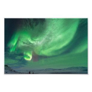 Impressão da foto da aurora boreal