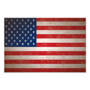 Impressão da foto da bandeira americana do estilo