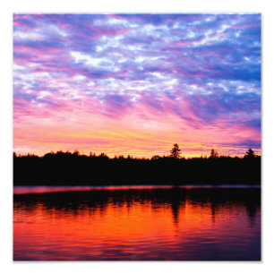 "Impressão da foto da paisagem do por do sol