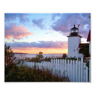 Impressão da foto de Maine do farol do ponto do