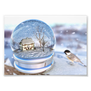 Impressão da foto do globo do floco de neve