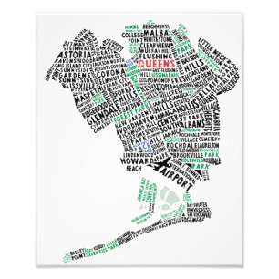 Impressão da foto do mapa da tipografia do Queens