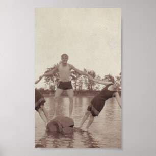 Impressão da foto do vintage do divertimento do