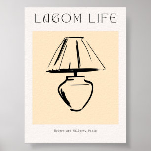 Impressão da lâmpada mínima escandinava