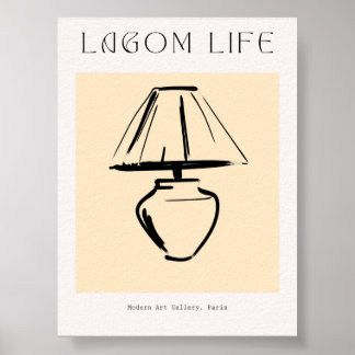 Impressão da lâmpada mínima escandinava