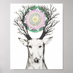 Impressão da mandala 8x10 dos cervos do primavera