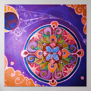 Impressão da mandala da terra