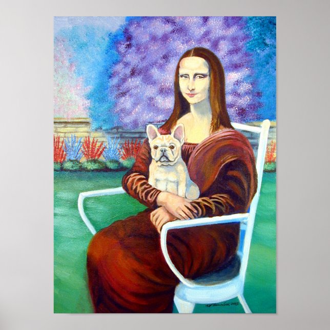 Impressão da Muralha de Arte do Buldogue Francês (Frente)