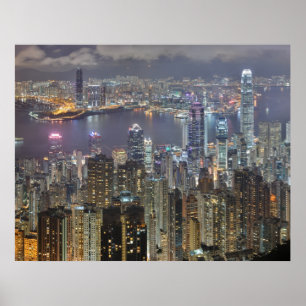 Impressão da Noite de Hong Kong