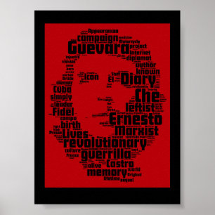 Impressão da nuvem da palavra de Che Guevara