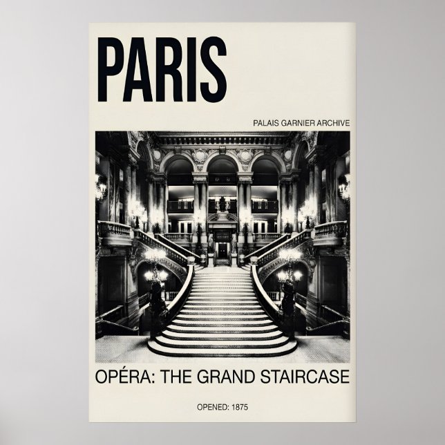 Impressão da Ópera de Paris - Grande Escadaria do  (Frente)