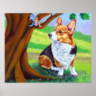 Impressão da parede do Corgi de Galês do Pembrok