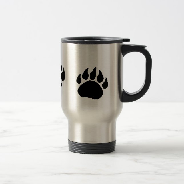 Impressão da pata de urso - caneca de viagem (Direita)