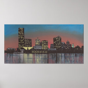 Impressão da pintura da skyline de Milwaukee