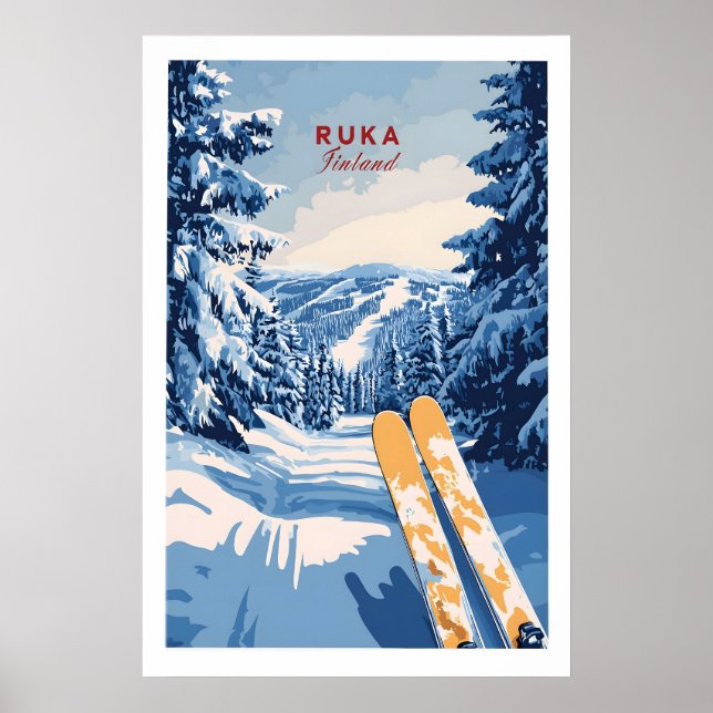 Impressão da Pista de Esqui de Ruka 1 (Frente)