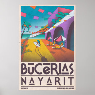 Impressão da Praia de Bucerías Arte Costeira Moder
