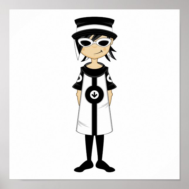 Impressão da Rapariga de Mod Retro (Frente)