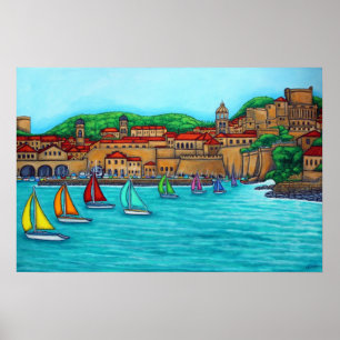 Impressão da regata de Dubrovnik por Lisa Lorenz