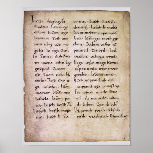 Impressão da réplica do manuscrito de Freising