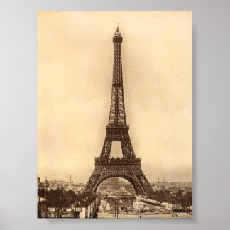 Impressão da Torre Eiffel Vintage