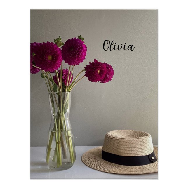 Impressão Dahlia Original Com Nome Personalizado (Frente)