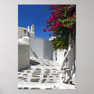 Impressão das belas artes do beco de Mykonos