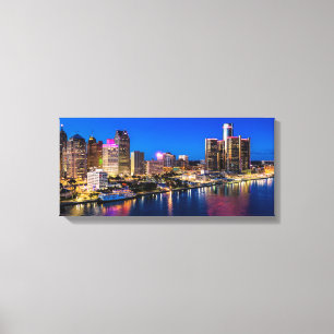 Impressão das canvas da skyline de Detroit outubr