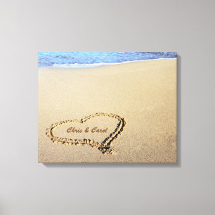 Impressão das canvas do coração da praia com no
