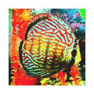 Impressão das canvas dos peixes do aquário do