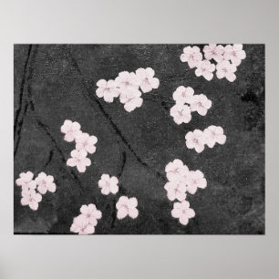 Impressão das flores de cerejeira