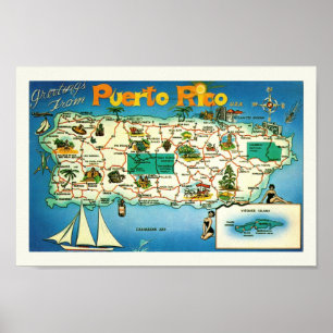Impressão das Ilhas de Porto Rico Vieques