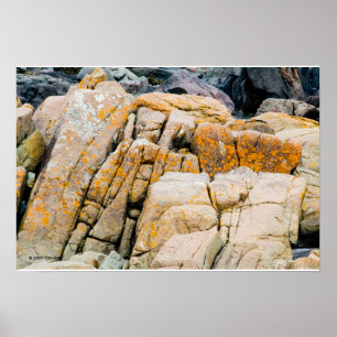 Impressão das rochas do oceano coloridas