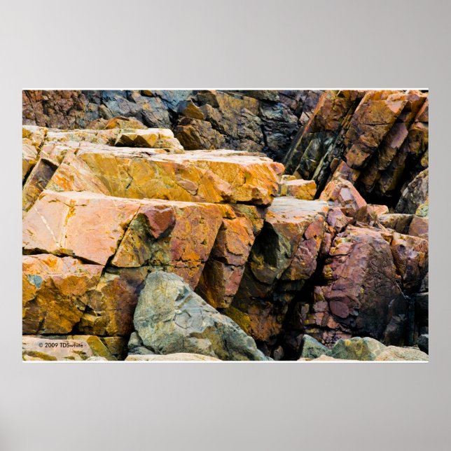 Impressão das rochas do oceano coloridas (Frente)