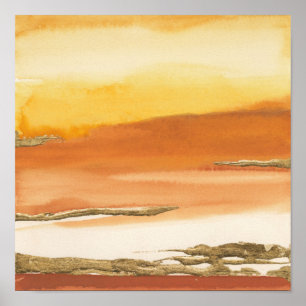 Impressão de Abstrato de Amber I v2 Gilded