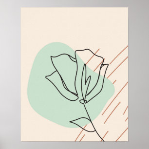 Impressão de Abstrato de Arte Floral com Flor de