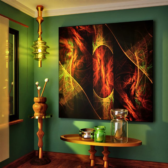 Impressão de Abstrato de Arte Mística (Mystique Jungle Abstract Art Wrapped Canvas Print)