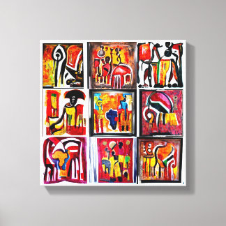 Impressão de Abstrato de pintura étnica africana