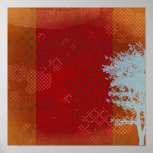 Impressão de abstrato Grunge Tree