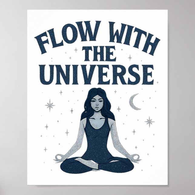 Impressão de Afirmação de Yoga Fluir Com o Univers (Frente)